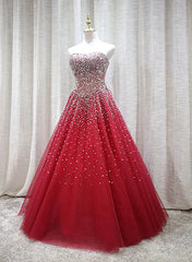 Homecoming Dresses Simple, Red Sparkle Prom Dress , Handmade Charming Formal Gown, Prom Dress