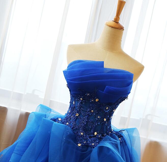 Bridesmaid Dress Green, Royal Blue Knee Length Party Dress with Applique, Short Prom Dress