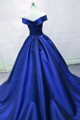 Flowy Prom Dress, Royal Blue Party Dress, Prom Dress , Long Formal Gowns