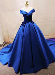 Elegant Gown, Royal Blue Party Dress, Prom Dress , Long Formal Gowns