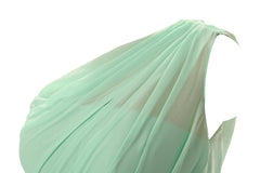 Party Dress Halter Neck, Simple A-Line Chiffon Ruched Mint Green Long Bridesmaid Dress