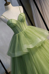 Winter Formal Dress Short, Sage Green Corset Long Prom Dress, Long Green Tulle Party Dress Evening Dresses