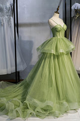 Prom Dress Blue, Sage Green Corset Long Prom Dress, Long Green Tulle Party Dress Evening Dresses