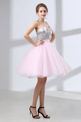 Girlie Dress, Sequin Lace & Tulle Sweetheart Neckline Short Length A-line Bridesmaid Dresses