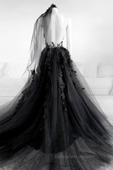 Classy Dress Outfit, Sexy Backless Appliques Black Lace Long Prom Dress, Black Lace Formal Dress, Black Evening Dress