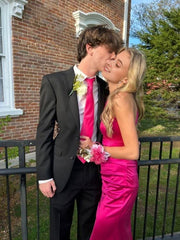 Sexy Mermaid Long Hot Pink Prom Dress 22th Birthday Outfits