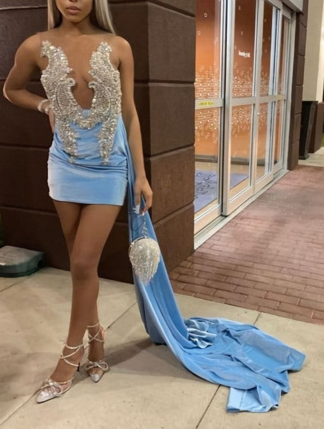 Strapless Prom Dress, sexy short homecoming dress paty gowns