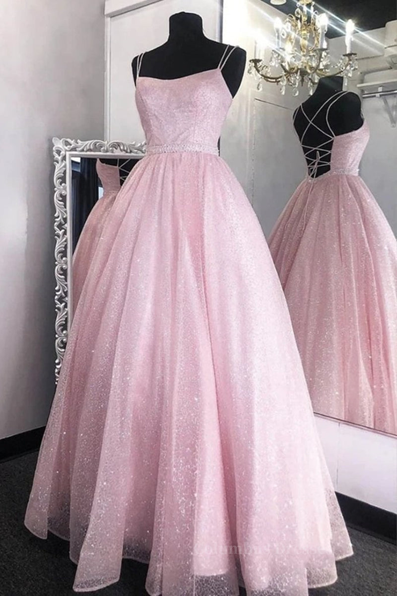 Prom Dress Long With Sleeves, Shiny Backless Pink Sequins Long Prom Dress, Pink Formal Evening Dress, Sparkly Ball Gown