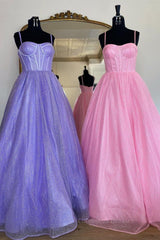 Prom Dresses2051, Shiny Purple Pink Long Prom Dresses, Purple Pink Long Formal Evening Dresses