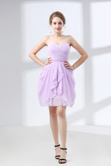 Party Dress A Line, Short A Line Ruffle Strapless Homecoming Dresses