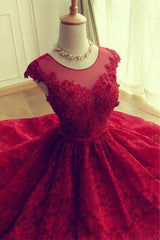 Prom Dresses Inspired, Short homecoming Dress, Lace Dress, Red Sexy Party Dress