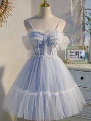 Bridesmaid Dresses Mismatched Winter, Short Off the Shoulder Light Blue Prom Dresses, Light Blue Formal Homecoming Dresses
