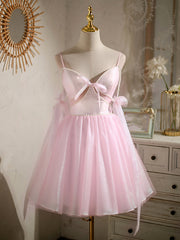 Bridesmaid Dress Burgundy, Short Pink Beaded Prom Dresses, Short Pink Beaded Formal Homecoming Dresses