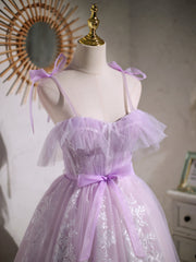 Bachelorette Party Theme, Short Purple Lace Prom Dresses, Short Purple Lace Formal Homecoming Dresses