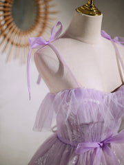 Wedding Bouquet, Short Purple Lace Prom Dresses, Short Purple Lace Formal Homecoming Dresses