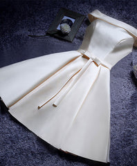Design Dress Casual, Simple A Line Satin Short Prom Dresses, Formal Bridesmaid Dresses
