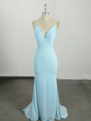 Prom Dress Casual, Simple Blue Mermaid Long Prom Dress, Blue Evening Dress