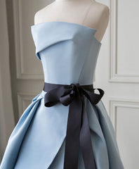 Formal Dresses For Sale, Simple Blue Satin Long Prom Dress, Blue Long Evening Dress