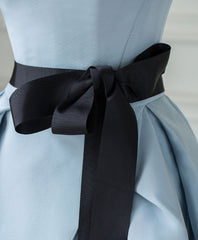 Formal Dress Gowns, Simple Blue Satin Long Prom Dress, Blue Long Evening Dress