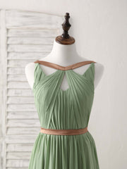 Wedding Pictures, Simple Green Chiffon Long Prom Dress, Green Bridesmaid Dress