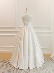 Party Dress Dress Code, Simple ivory Satin Long Prom Dress, ivory Long Formal Dresses