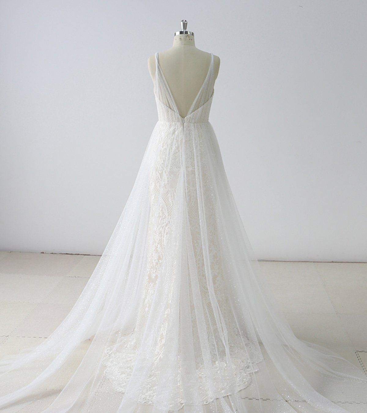 Wedding Dresse Lace, Simple Long A-line V Neck Tulle Wedding Dress