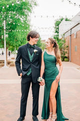 Простая русалка темно -зеленая щель длинные выпускные платья формальное платье