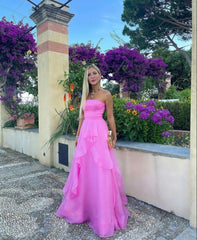 Party Dress Express Photos, simple pink prom dress,modest evening dresses