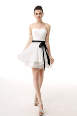 Party Dress Short Tight, Simple Pleated White Homecoming Dresses