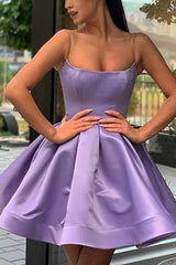 Simple Purple Short Homecoming Dress