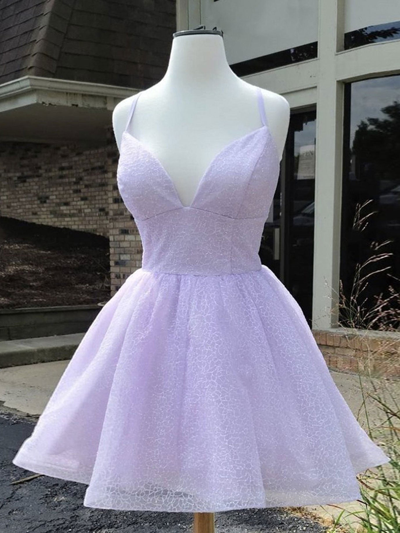 Bridesmaid Dressing Gown, Simple Purple V Neck Tulle Short Prom Dresses, Purple Homecoming Dresses