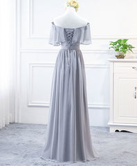 Wedding Photography, Simple Round Neck Chiffon Long Prom Dress, Bridesmaid Dress