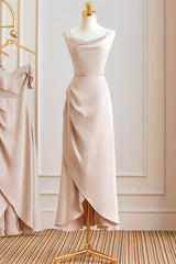 Prom Dress Patterns, Simple Spaghetti Strap Long Prom Dresses, Pink Bridesmaid Dresses