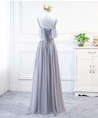 Bridesmaids Dresses Modest, Simple Sweet Neck Chiffon Long Prom Dress, Bridesmaid Dress