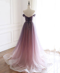 Homecoming Dresses Sparkles, Simple Tulle Off Shoulder Long Prom Dress, Tulle Formal Dress
