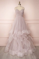 Prom Dresses Prom Dress, Simple v neck A-line tulle long prom dress sweet 16 dress