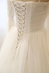 Prom Dress Boutiques, Simple white tulle long prom dress white tulle bridesmaid dress