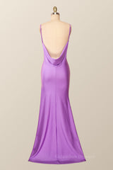 Bridesmaid Dress Color Schemes, Simply Lilac Mermaid Long Dress with Open Back