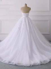 Wedding Dresses Tulle Lace, Spaghetti Straps Lace Tulle Ruffles Wedding Dresses