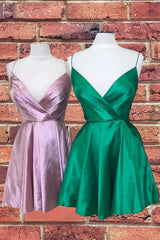 Evening Dresses 90020, Spaghetti Straps Satin Homecoming Dresses,Mini Prom Dress