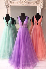 Prom Dress Boutique, Sparkly A Line V Neck and V Back Prom Dresses with Thin Belt, Formal Graduation Evening Dresses