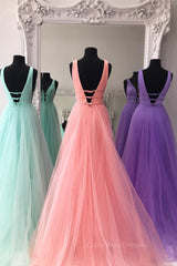 Prom Dress Colors, Sparkly A Line V Neck and V Back Prom Dresses with Thin Belt, Formal Graduation Evening Dresses