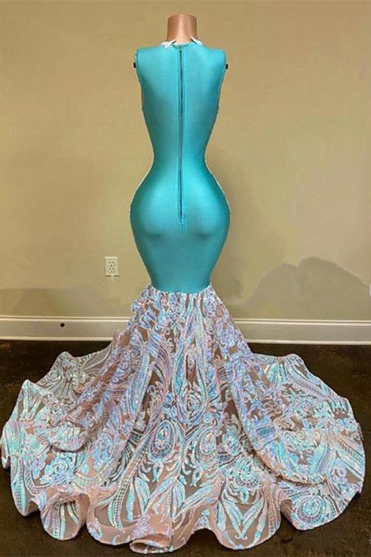 Prom Dress Ideas Unique, Sparkly Mermaid Glitter Floral Lace Floor-Length Prom Dress