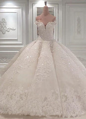 Wedding Dress Country, Strapless Sparkle Luxurious Train See through Ball Gown Wedding Dress