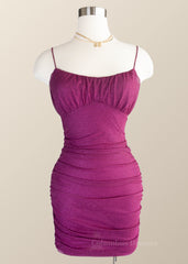 Homecoming Dresses Websites, Straps Fuchsia Empire Tight Mini Dress