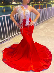 Party Dress Midi With Sleeves, Stunning and Elegant Princess Party Wear Gown Red Prom Dresses