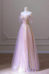 Formal Dress For Winter, Stylish Tulle Sequins Long Prom Dress, A-Line Sweetheart Neckline Evening Dress