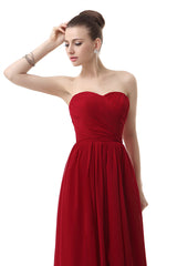 Party Dress Ideas For Curvy Figure, Sweetheart A-line Ruched Chiffon Long Prom Dresses