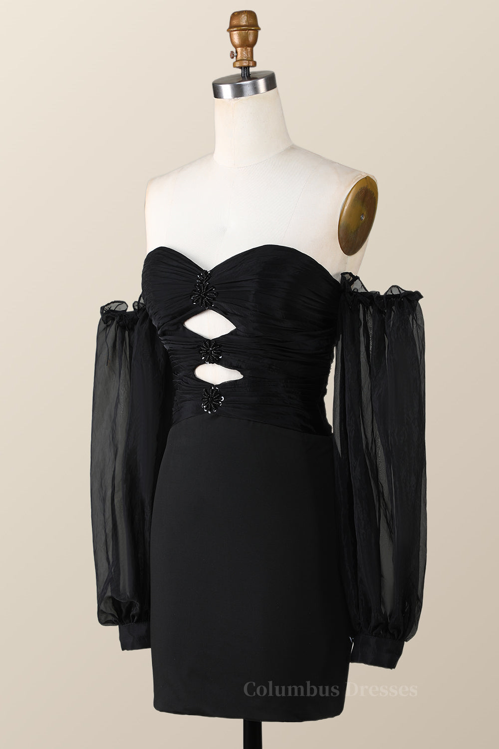 Prom Dresses 2062, Sweetheart Black Tight Mini Dress with Keyhole