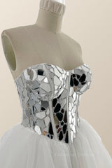 Prom Dress Under 91, Sweetheart Mirror Glass A-line Short Dress